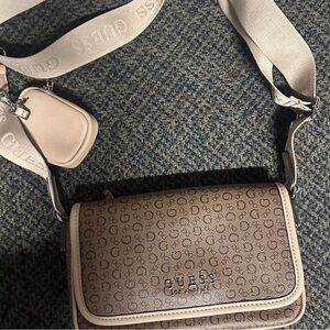 Guess Tan and Cream Crossbody Bag